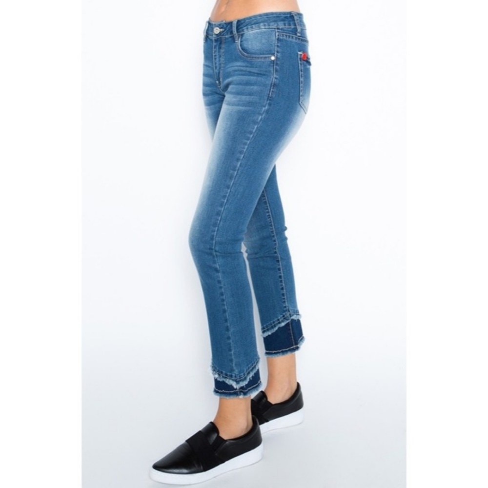 BBA Layered Asymmetrical Hem Jeans - Picture 3 of 5